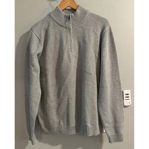 LL‎ Bean Sweater 1/4 Zip Cotton Long Sleeve Pullover Mock Neck Men's Medium